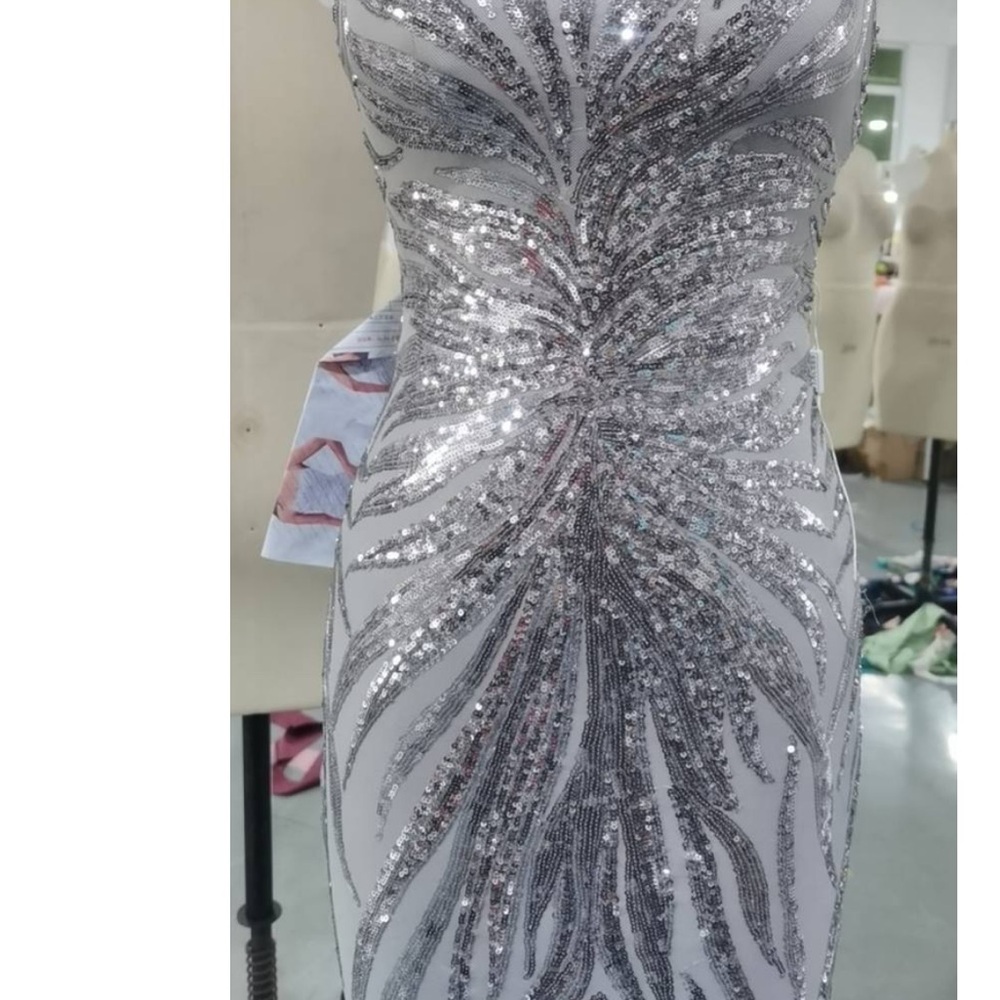 Silver Sequin Sweetheart Bodycon Prom Dress